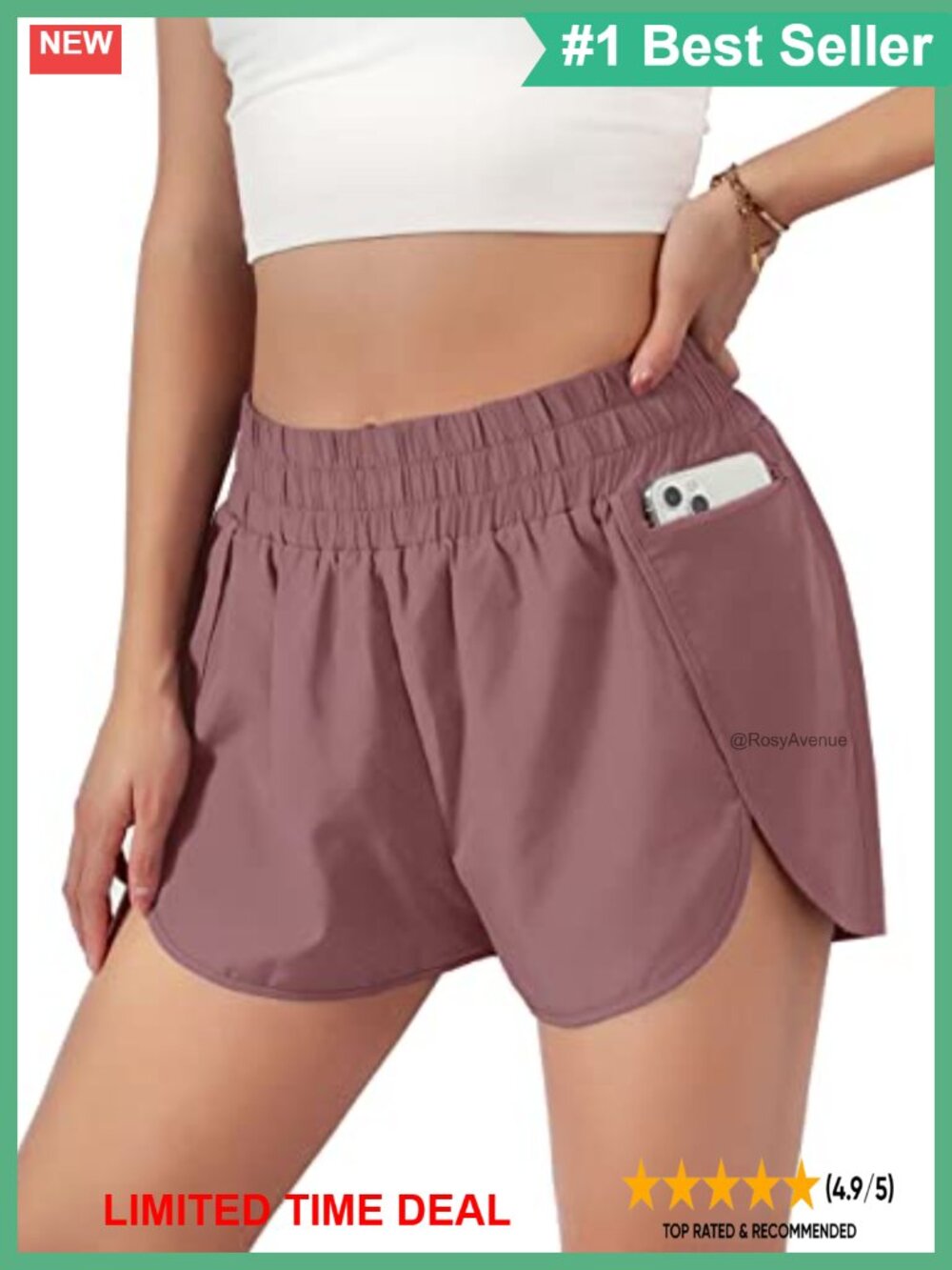 Quick-Dry Running Shorts Gym Athletic High Rise Workout Shorts with Liner